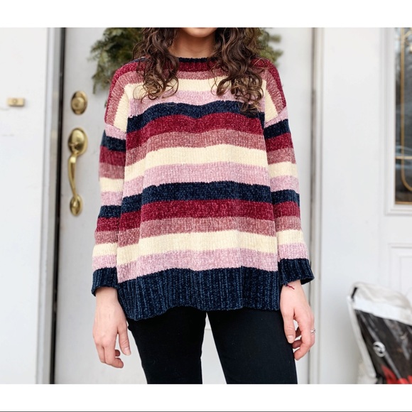 Long sleeve striped chenille sweater - Picture 4 of 6